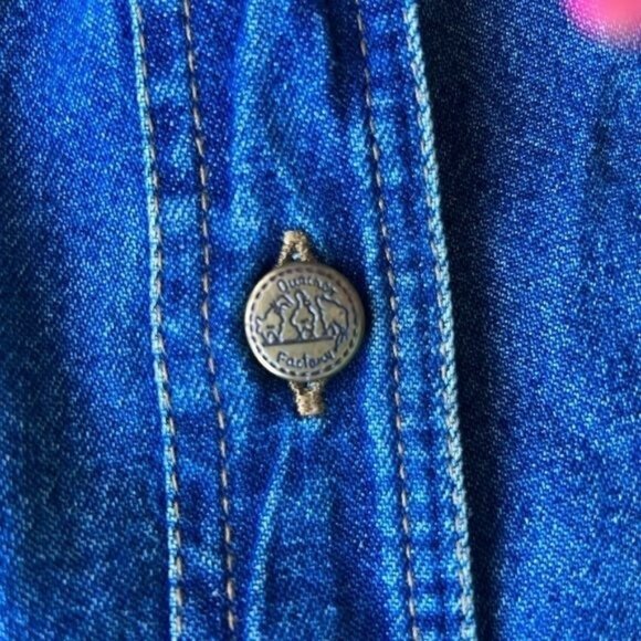 The Quacker Factory Embroidered Denim Jacket Floral & Butterfly Design Size M - Picture 10 of 14